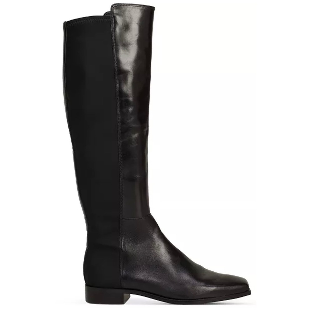 Vince Camuto Librina Black Leather Square Toe Tall Boots VC-LIBRINA Size 6.5 NEW